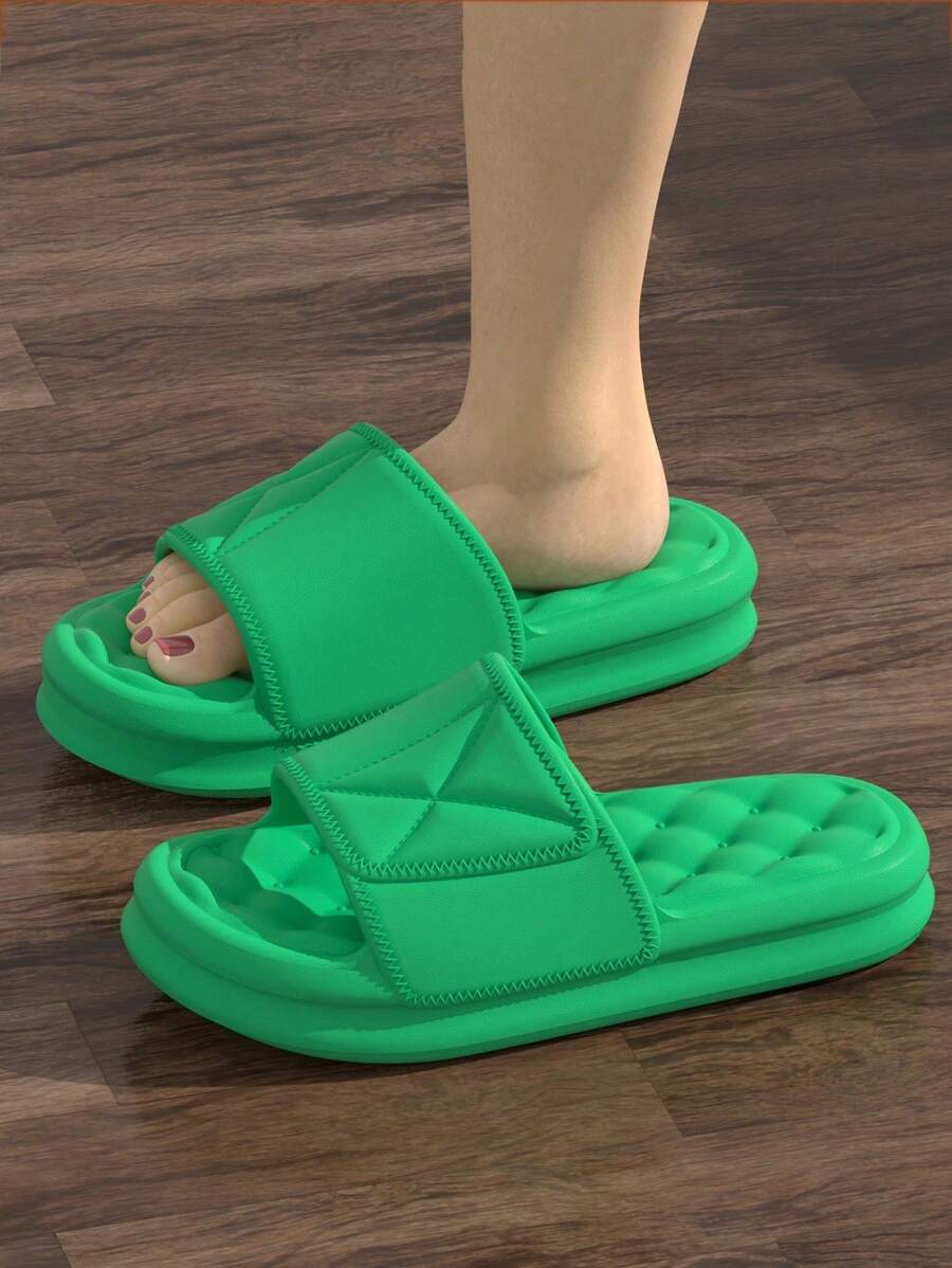 女士單帶時尚拖鞋 - 綠色 - 查看 1