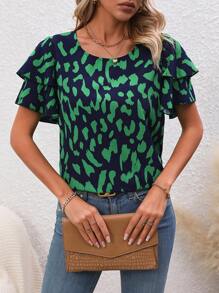EMERY ROSE Blusa con estampado de manga mariposa