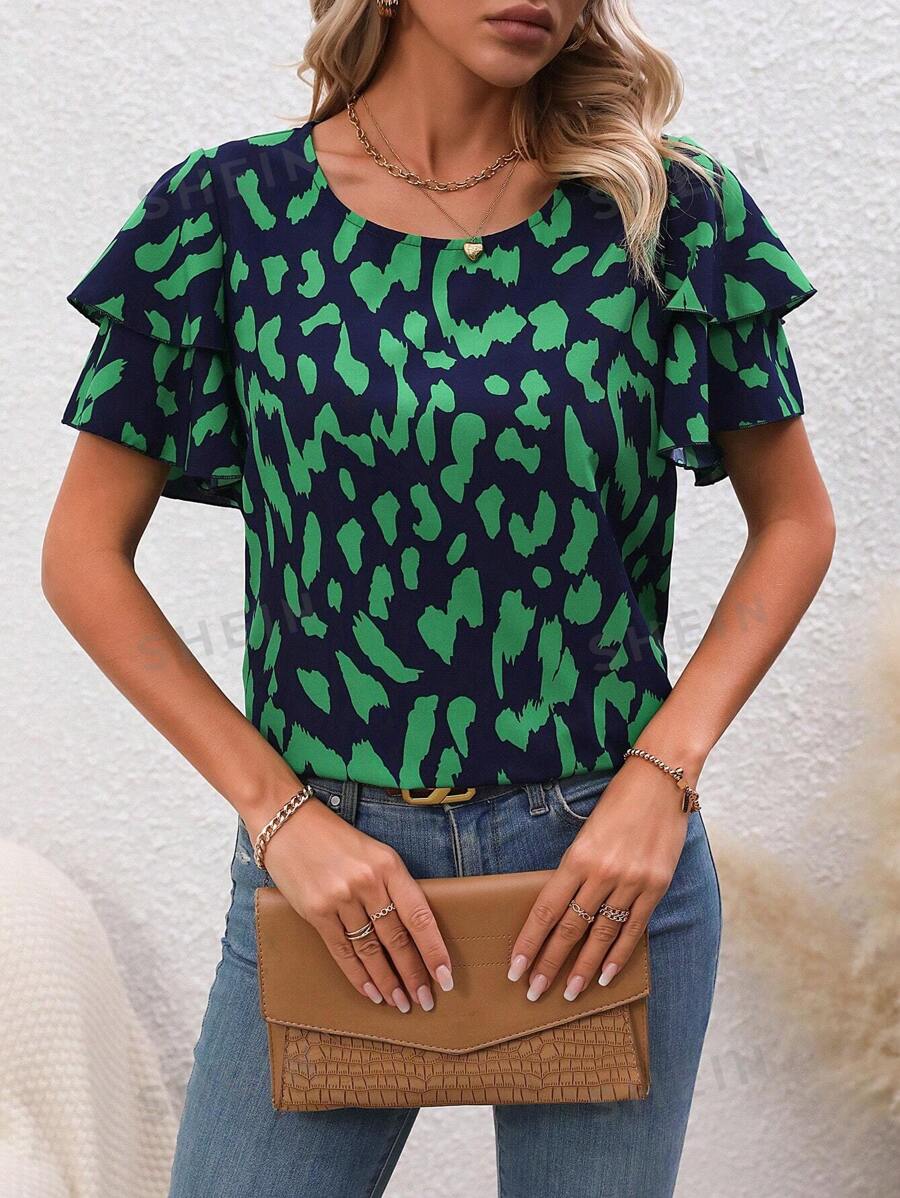EMERY ROSE Blusa con estampado de manga mariposa