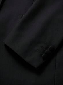 Manfinity Mode Men 1pc Lapel Neck Single Button Blazer & 1pc Suit Pants, Old Money Style - Black - View 4