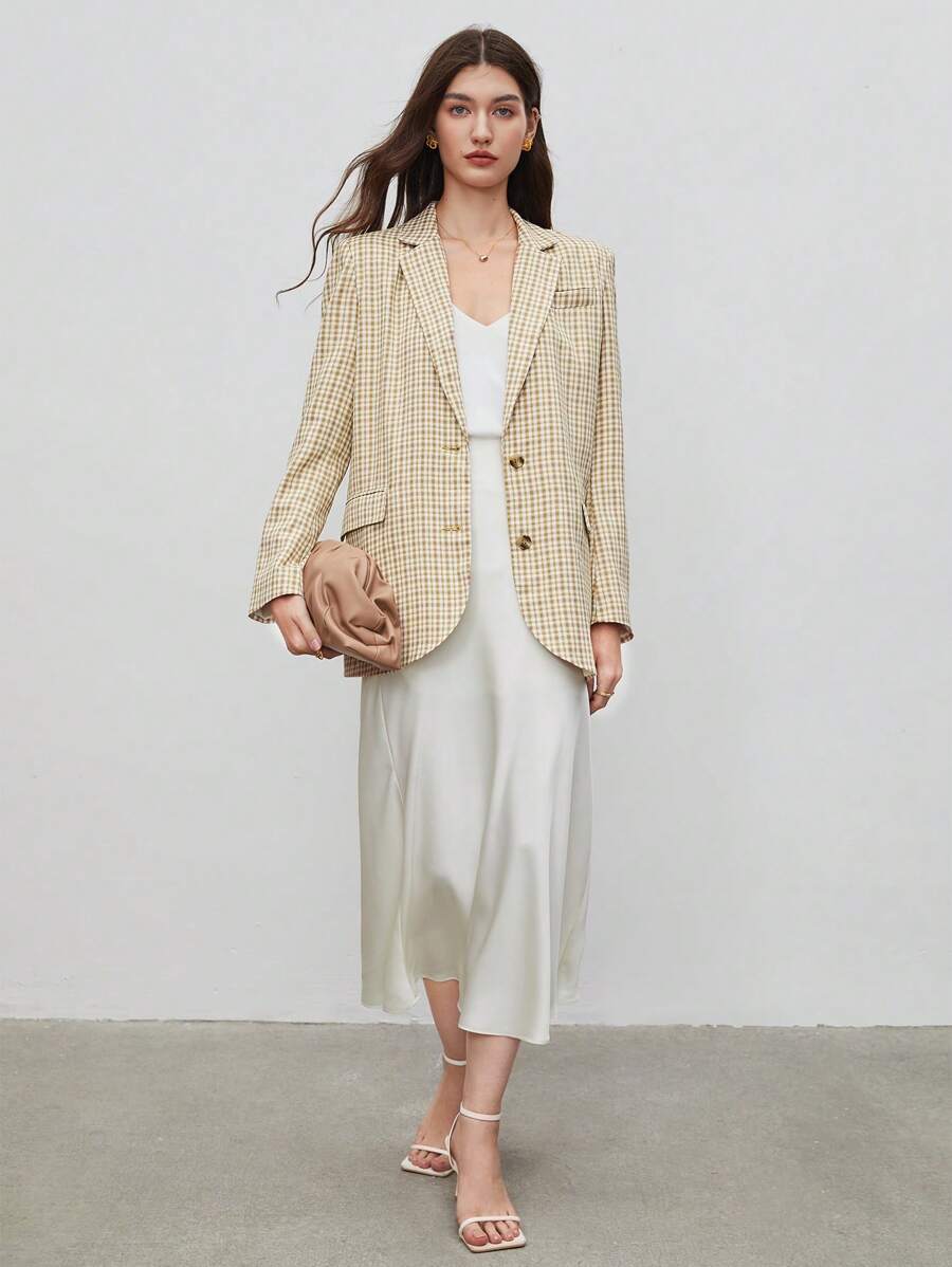 BizChic In kẻ sọc Cổ áo Chi tiết về Flap Áo vest - Nhiều màu - Xem 1