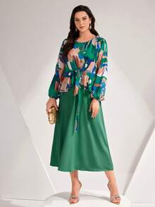 Mulvari Talla grande Vestido con estampado de dibujo - Multicolor - Ver 4