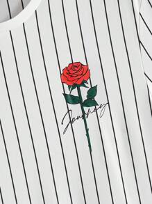 Manfinity RebelGame 男士條紋圖案&印花T恤 - 彩色 - 查看 4