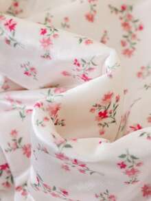 SHEIN Baby Girl Ditsy Floral Print Zip Up Teddy Lined Hooded Jacket - Multicolor - View 6