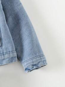 Young Boy Borg Collar Teddy Lined Denim Jacket - Light Wash - View 3