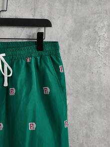 Manfinity Hypemode Hombres con estampado de letra Camiseta & de cintura con cordón Pantalones - Multicolor - Ver 6