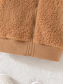 Bebé niño Cazadora teddy con con diseño de oreja 3D Sombrero - Marrón - Ver 5