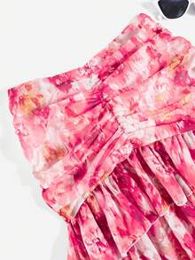 SHEIN VCAY 滿版印花褶邊荷葉邊半身裙 - 彩色 - 查看 7