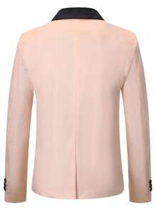 Manfinity AFTRDRK Homme Blazer À Blocs De Couleurs À Bouton - Rose pâle - Voir 2
