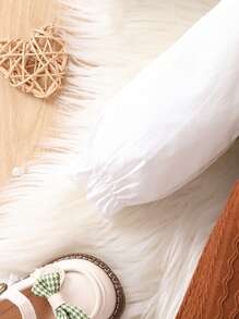 SHEIN Baby Girl Two Tone Flounce Sleeve Split Hem Dress & Hat - Brown - View 6