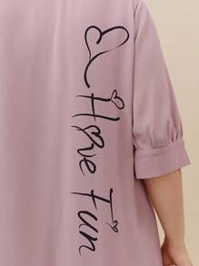 Mulvari Talla grande Vestido camisero con parche de bolsillo - Rosa vieja - Ver 6