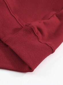 CILKOO 字母圖案落肩袖運動衫 - 紅色 - 查看 6