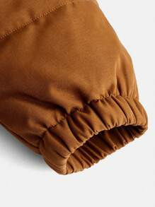 SHEIN Tween Boy Cartoon Graphic Padded Coat - Brown - View 7