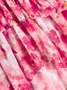 SHEIN VCAY 滿版印花褶邊荷葉邊半身裙 - 彩色 - 查看 5