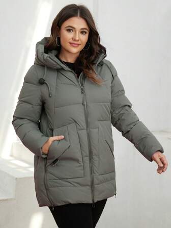 GASMAN ジップアップ 裏地入りパデッドコート フード付き ウィンター