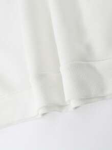 Manfinity Homme 男士寬鬆花卉印花保暖衬里運動衫 - 白色 - 查看 6