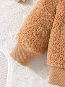 Bebé niño Cazadora teddy con con diseño de oreja 3D Sombrero - Marrón - Ver 6