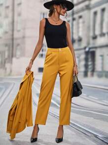 SHEIN Unity Single Button Blazer & Pants - Yellow - View 6