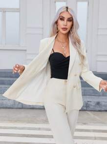 SHEIN Privé 雙排釦西裝外套和褲子