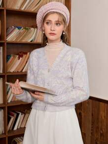 SHEIN MOD Space Dye Button Front Cardigan - Multicolor - View 7