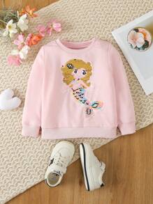 SHEIN Young Girl Cartoon Graphic Sweatshirt - Pink - View 6