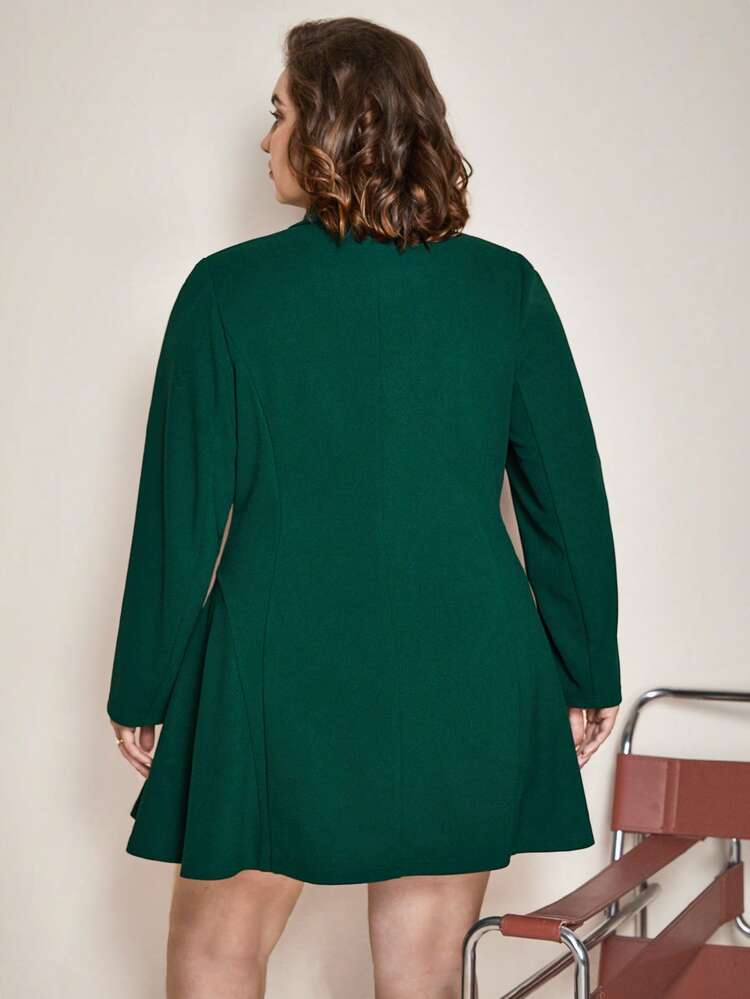 Plus Lapel Neck Double Breasted Coat