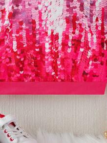 SHEIN 女大童亮片效果運動衫 - 玫紅色 - 查看 3