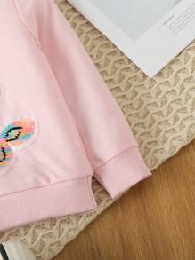 SHEIN Young Girl Cartoon Graphic Sweatshirt - Pink - View 5