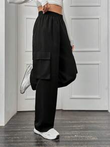 SHEIN EZwear Flap Pocket Side Cargo Pants