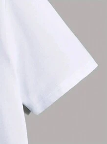 男士棕櫚樹和字母圖案T恤 - 白色 - 查看 3