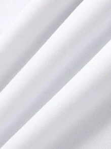 SHEIN EZwear Capucha térmica con estampado de slogan & floral con bolsillo de canguro con cordón - Blanco - Ver 7