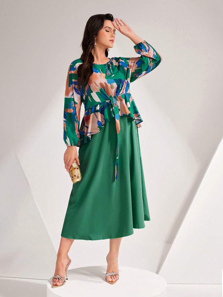 Mulvari Talla grande Vestido con estampado de dibujo - Multicolor - Ver 1