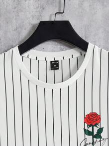 Manfinity RebelGame 男士條紋圖案&印花T恤 - 彩色 - 查看 3