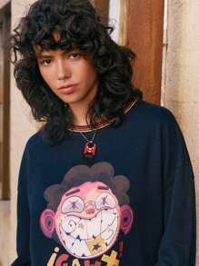 GAWX 1 Miếng Thời trang Sắt Đồ họa Hình Vòng cổ mặt dây chuyền Đối với phụ nữ Để Trang Trí Hàng Ngày - Nhiều màu - Xem 2