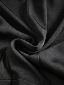 BizChic Plus Shawl Collar Chain Detail Jumpsuit - Black - View 9