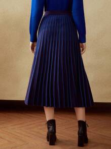 MOTF PREMIUM PLEATED KNIT MIDI SKIRT WITHOUT BELT
