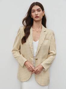 BizChic In kẻ sọc Cổ áo Chi tiết về Flap Áo vest - Nhiều màu - Xem 7