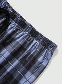 Harry Potter | ROMWE Plus Plaid & Slogan Graphic Raglan Sleeve PJ Set - Multicolor - View 3