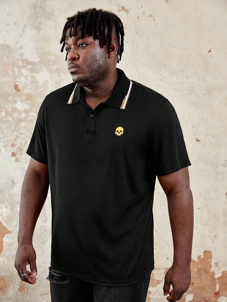 Manfinity Homme Homens Plus Estampa De Caveira Acabamento De