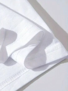 男士棕櫚樹和字母圖案T恤 - 白色 - 查看 5