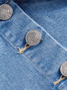 SHEIN MOD Knot Front Cami Denim Top - Light Wash - View 3