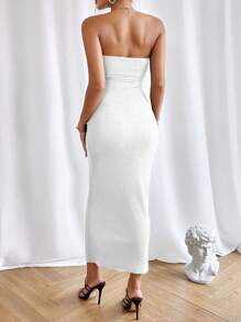 Firerie Twist Front Cut Out Tube Dress - White - View 2