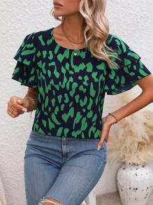 EMERY ROSE Blusa con estampado de manga mariposa