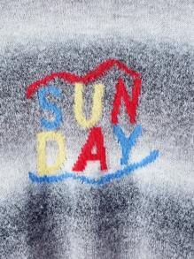 SHEIN MOD Letter Pattern Drop Shoulder Sweater - Multicolor - View 8