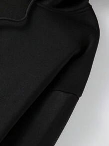 Manfinity EMRG Nam Slogan & In Thiên sứ Túi kangaroo Dây rút Hoodie - màu đen - Xem 7