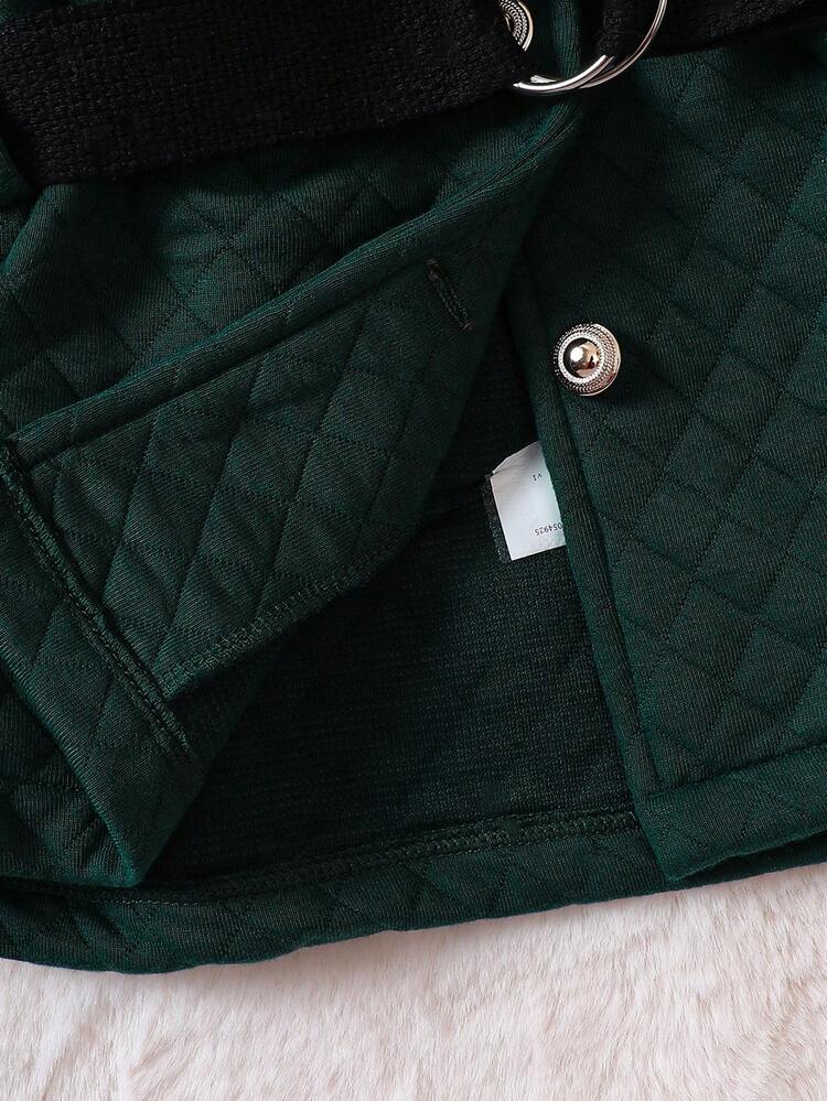 Baby Girl Solid Button Front Belted Coat