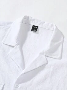 Manfinity Homme Men Flap Pocket Shirt & Drawstring Waist Pants Without Tee - White - View 5