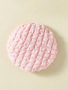 SHEIN Young Girl Solid Bow Front Dress With Hat - Pink - View 7