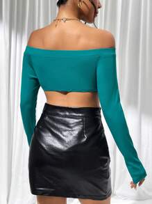 SHEIN Essnce Body Col Bardot À Bouton Découpé