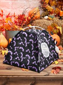 1pc Breathable Pet Tent With Bat Pattern, Suitable For Small And Medium Sized Cats And Dogs For All Seasons - Black - View 5